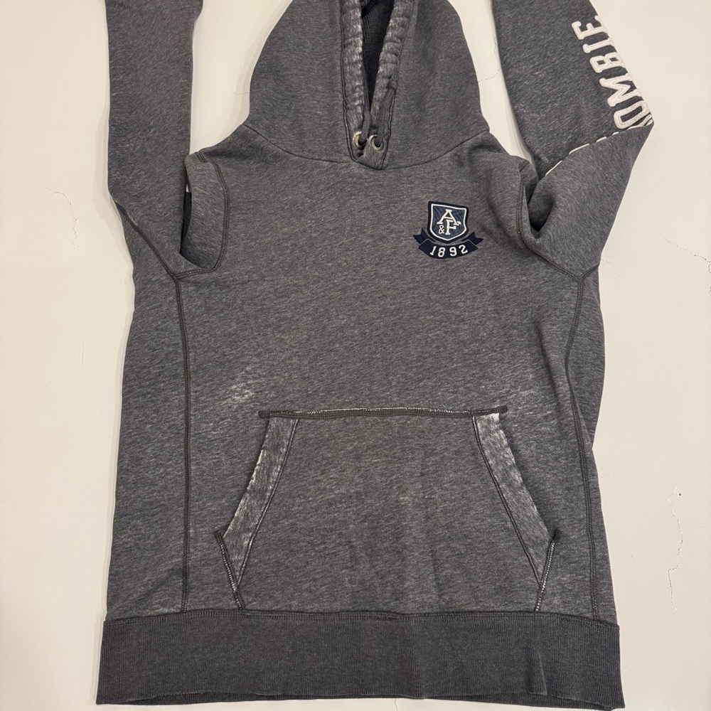 Abercrombie & Fitch Y2K Grunge Muscle Hoodie Distressed Faded XL - Picture 2 of 14